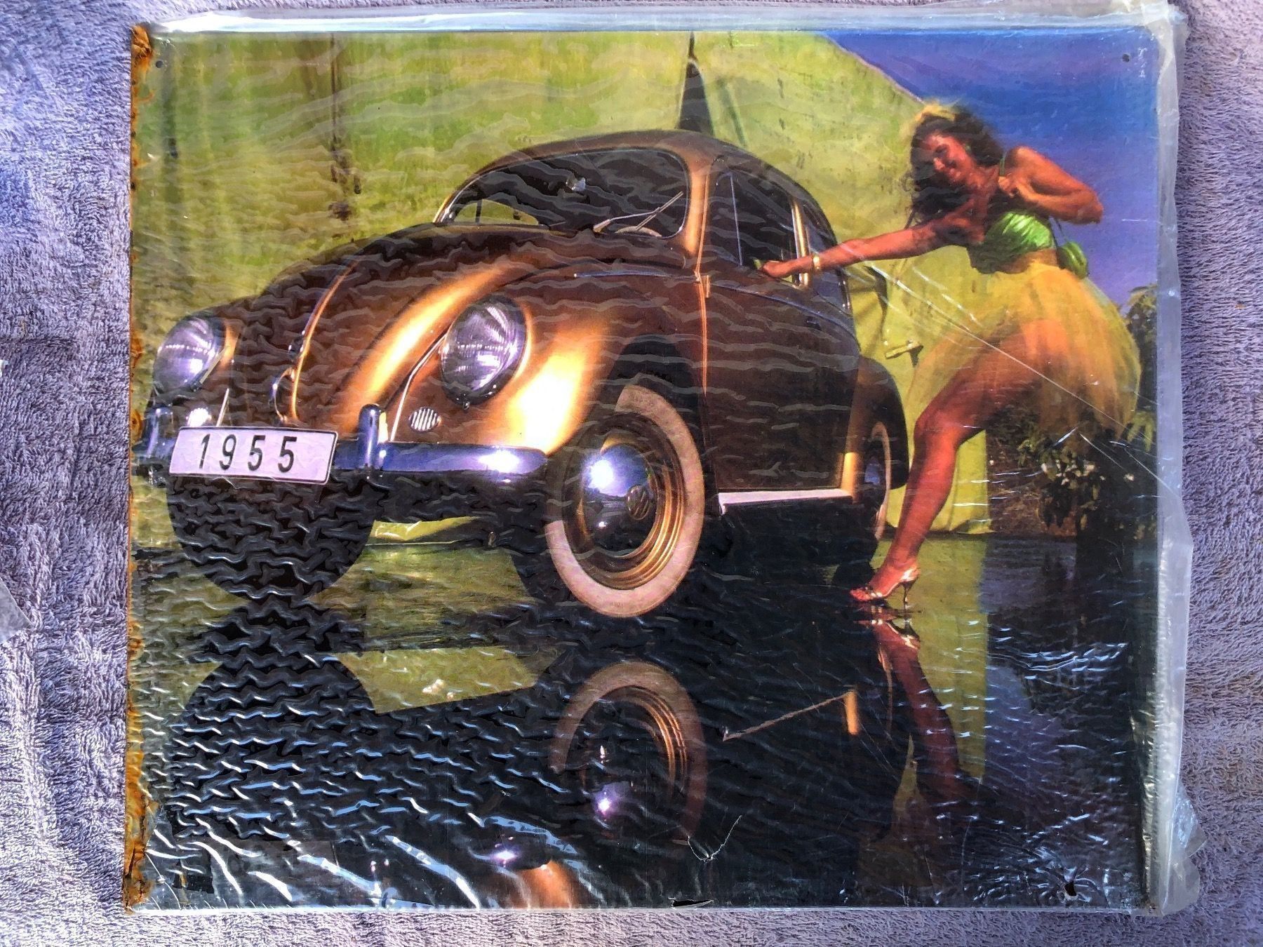Schilder: Vw käfer 1955 gold pin up luftgekühlt – Neu (gemäss Beschreibung) aus Reinach AG von rares75