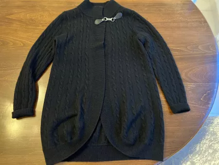 S&C Strickjacke mit Zopfmuster -M, Kaschmir & Seide, Schwarz