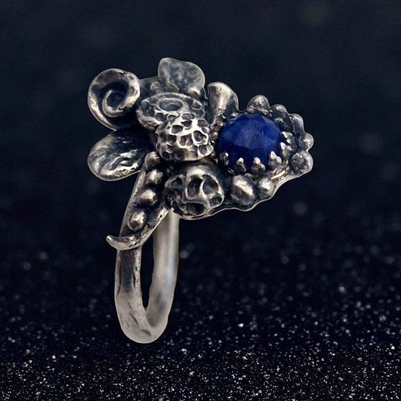 Anelli: Märchenhafter Silberring mit Lapislazuli, Grösse 61 – Nuovo e nell'imballaggio originale da Aarau venduto da Schmuckhoehle_MD 5
