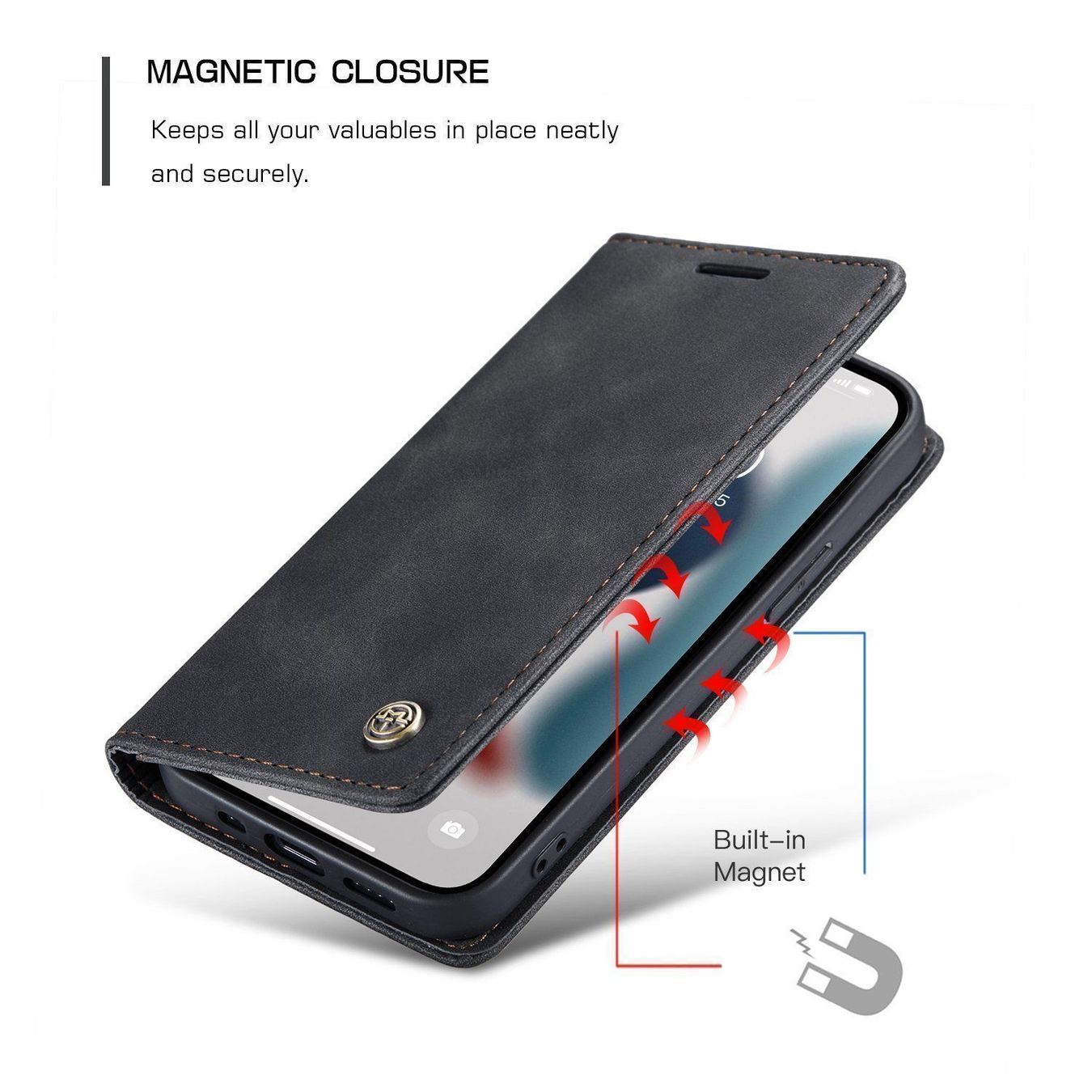 Cover & Protezioni schermo: iPhone 12 Pro Max -étui à rabat support à rabat portefeuille – Nuovo e nell'imballaggio originale da Morges venduto da DigiAC 3