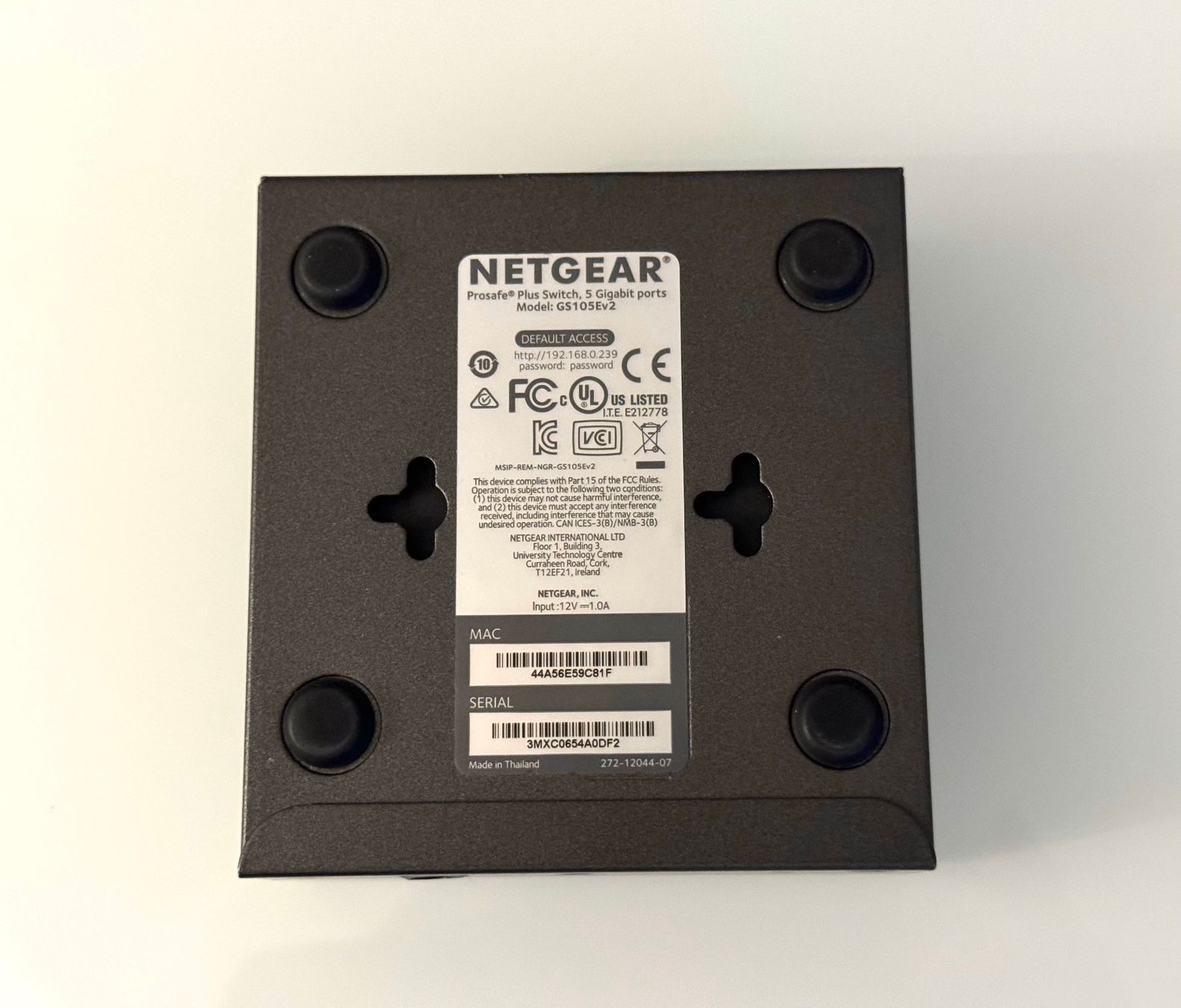 Netgear Hubs & Switches: NETGEAR ProSafe GS105Ev2 5-Port Gigabit Switch – Gebraucht aus Mörschwil von Nrohner 2