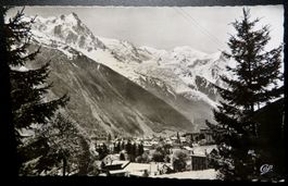 AK Chamonix mit Mont Blanc + Aiguille du Midi, 1965