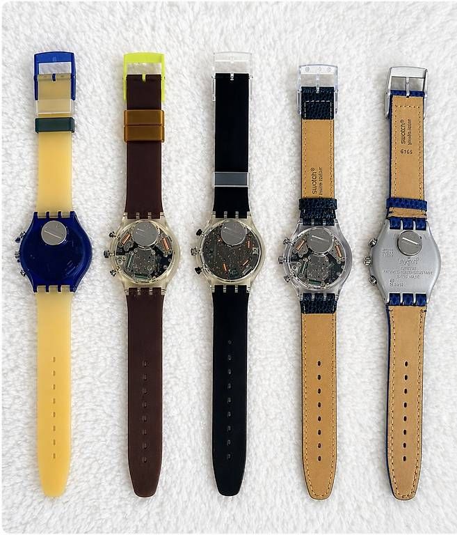 Orologi: Swatch Chrono & Design Set 4 Uhren – Usato da Uster venduto da barkingarky01 2
