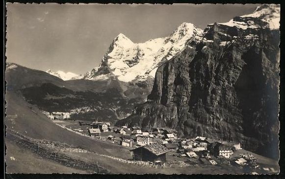 Ansichtskarten: Mürren, Totalansicht mit Eiger und Mön – Gebraucht aus Berlin von bartko-reher