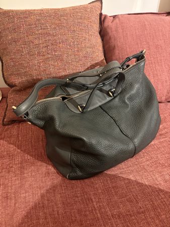 Tod's Handtasche Leder dunkelgrün/grau guter Zustand
