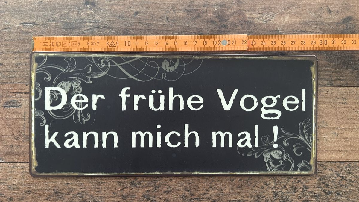 Insegne: Blechschild Der frühe Vogel kann mich mal – Usato da Oberwil BL venduto da ThreeLions1966 1