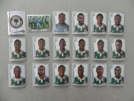 Panini Fussball WM Brasil 2014 Nigeria 18 Stück 469 - 487