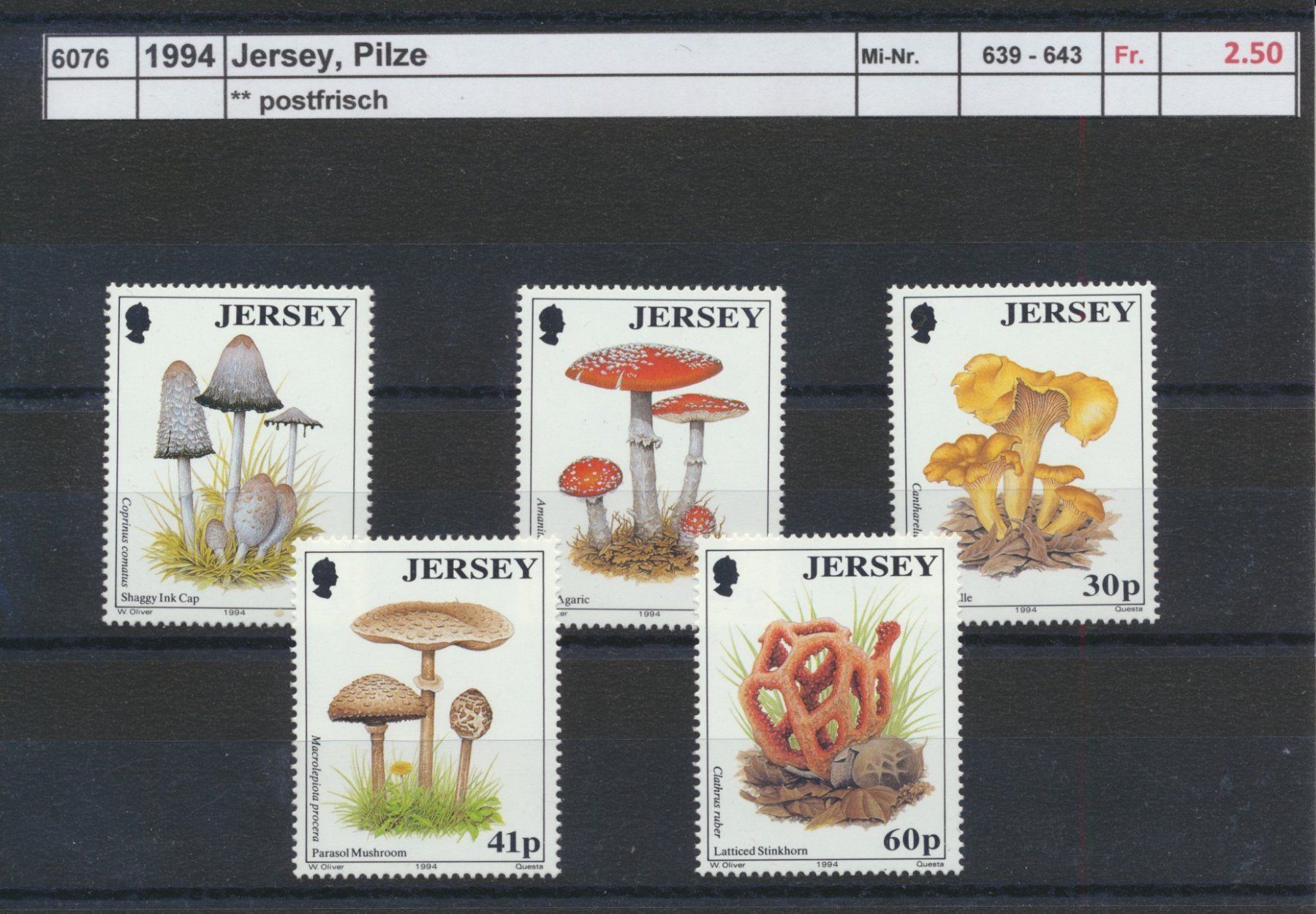 Tous les timbres: 1994 Jersey, "Pilze", ** postfrisch – Neuf (Voir description) à Winterthur par Zupogeru