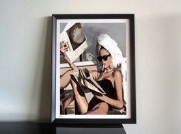 Morning Routine Pop Art Model Kunst Bild Frau Hair Zeitung