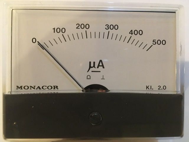Misurare: Drehspulinstrument 0-500 uA DC – Nuovo e nell'imballaggio originale da Brugg AG venduto da Pedro4