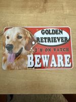 Aludeko-Schild Golden Retriever, neu