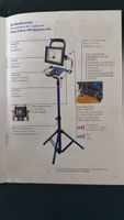 2 Akku-Baustrahler LED mit Teleskopstativ, sehr hell