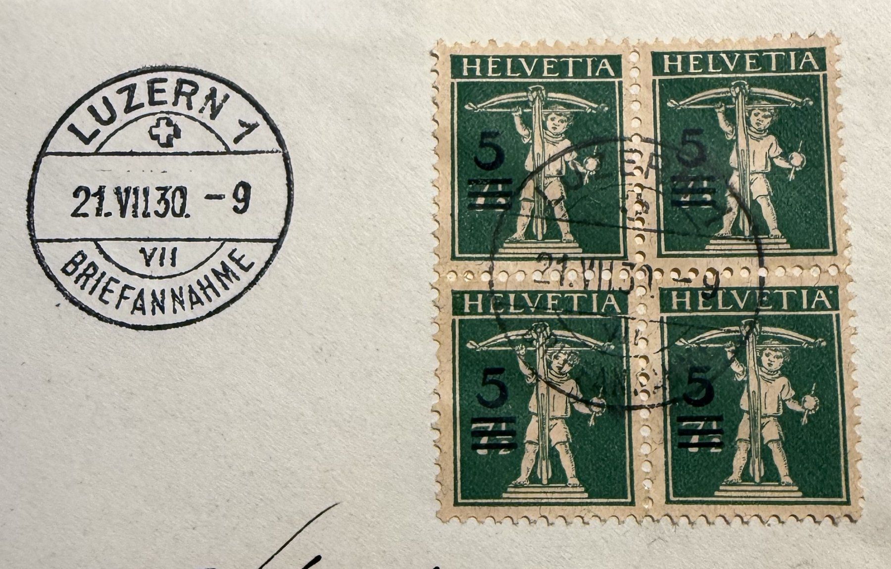 Tutti i francobolli: 181 Tellknabe Viererblock SBK 90.- – Usato da Steinhausen venduto da yukon26 1