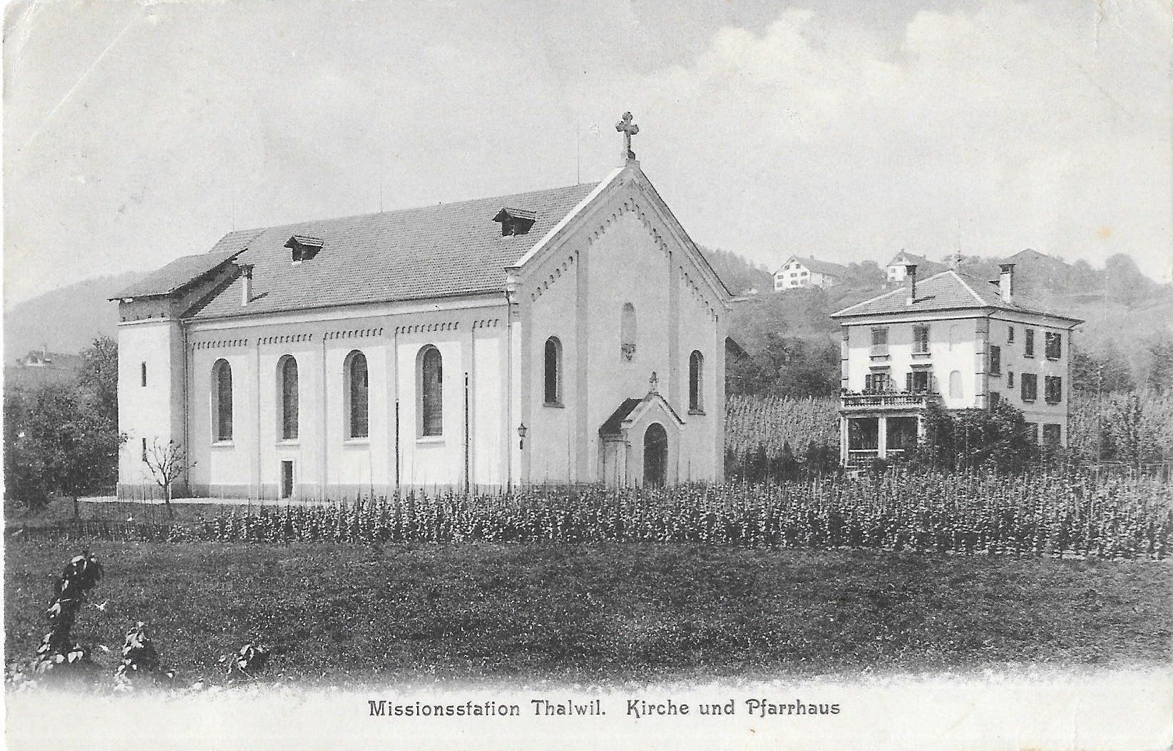 Cartoline postali: Thalwil Missionsstation Kirche Pfarrhaus – Usato da Olten venduto da clotaldi