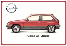 Blechschild-OPEL CORSA GT - 3 TÜRIG