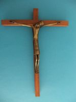 antikes Kreuz Kruzifix mit Messing (Bronce? ) Jesus