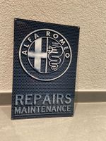 ALFA ROMEO REPAIRS METALL Schild Blech NEU!