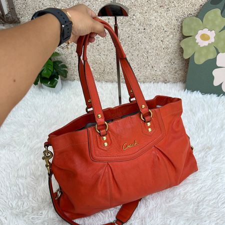 Coach Tasche Leder Orange Damen guter Zustand