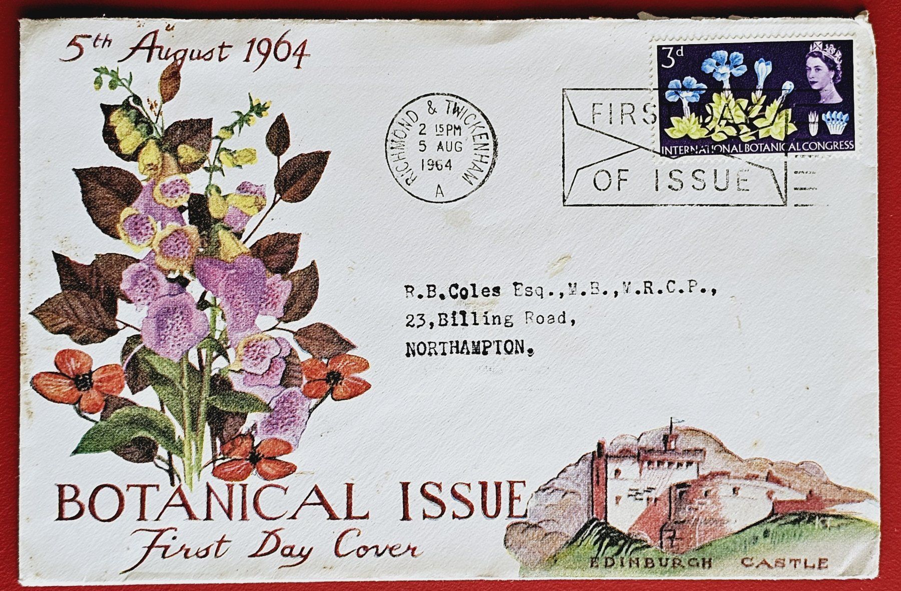 Tutti i francobolli: GROSSBRITANNIEN ENGLAND QUEEN BOTANICAL ISSUE FDC 1964 – Usato da Düdingen venduto da Quartierstrasse