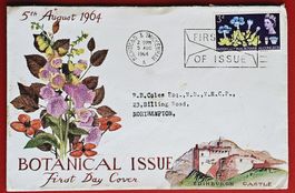 GROSSBRITANNIEN ENGLAND QUEEN BOTANICAL ISSUE FDC 1964