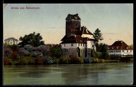 AK Aarwangen, Flußpartie mit Gasthof Bären