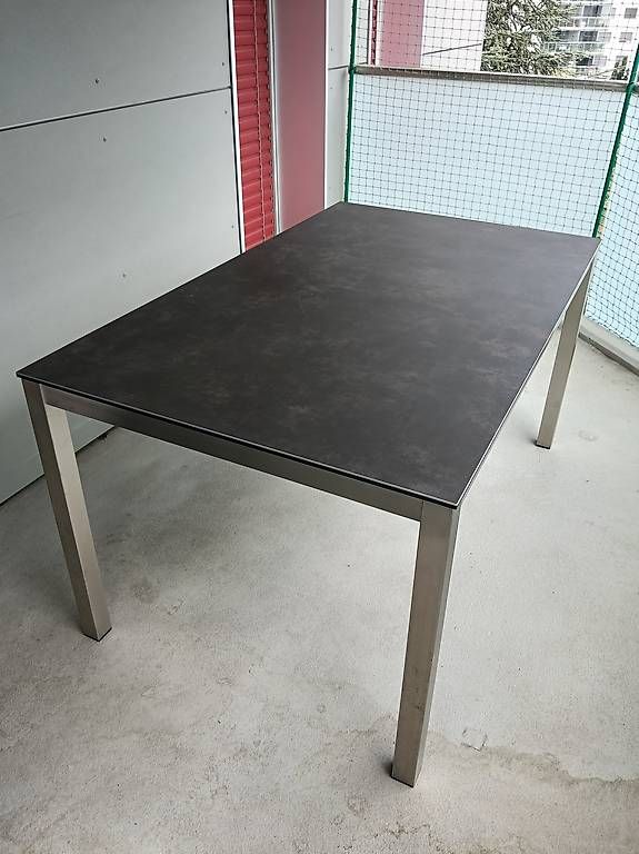 Tischset: Table acier céramique, 6 chaises. – Gebraucht aus Sierre von ser_xl7g