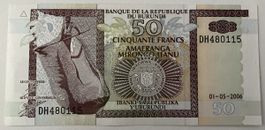 Burundi 50 Francs 2006 Neuwertig