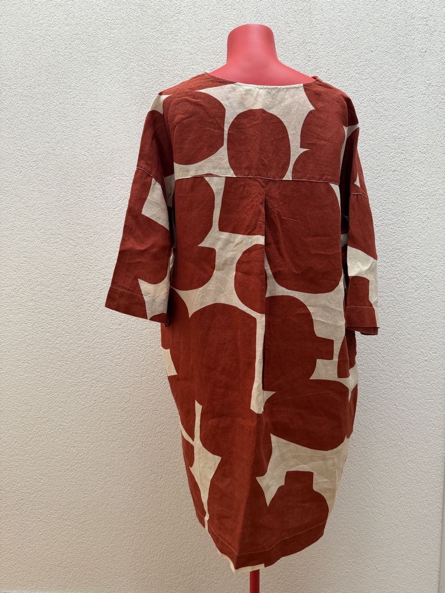 Kleider: Leinenkleid gemustert Rostrot Grösse M – Gebraucht aus Münchenstein von Ladypink7 2