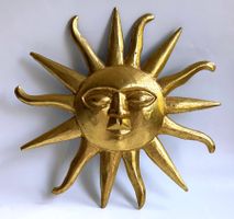 Goldfarbene Sonnen- Wanddekoration*****