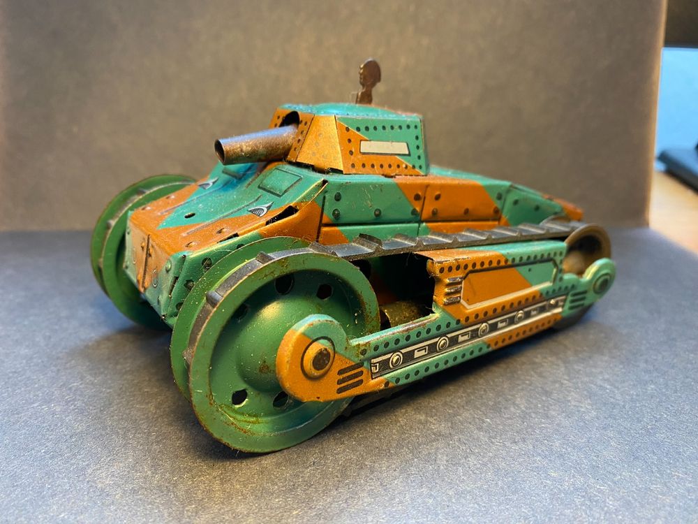 Jouet Ancien Tôle - Char Blindé Militaire Jaguar - Joustra - France - Années 60/70
