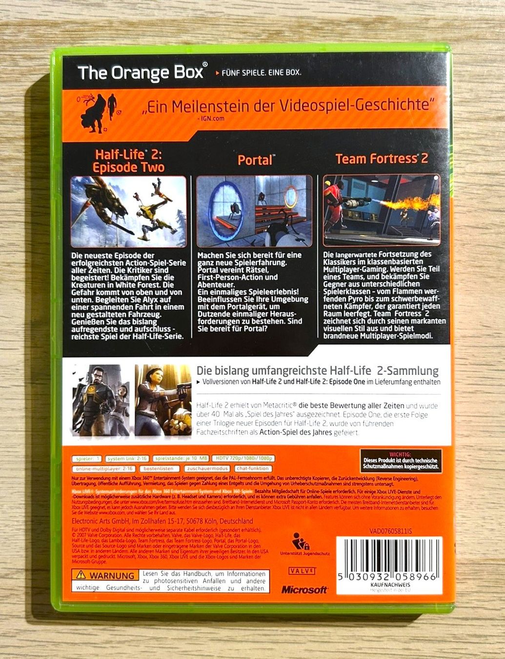 Microsoft Giochi: The Orange Box Xbox 360 – Usato da St. Gallen venduto da Alpine.Arcade 1