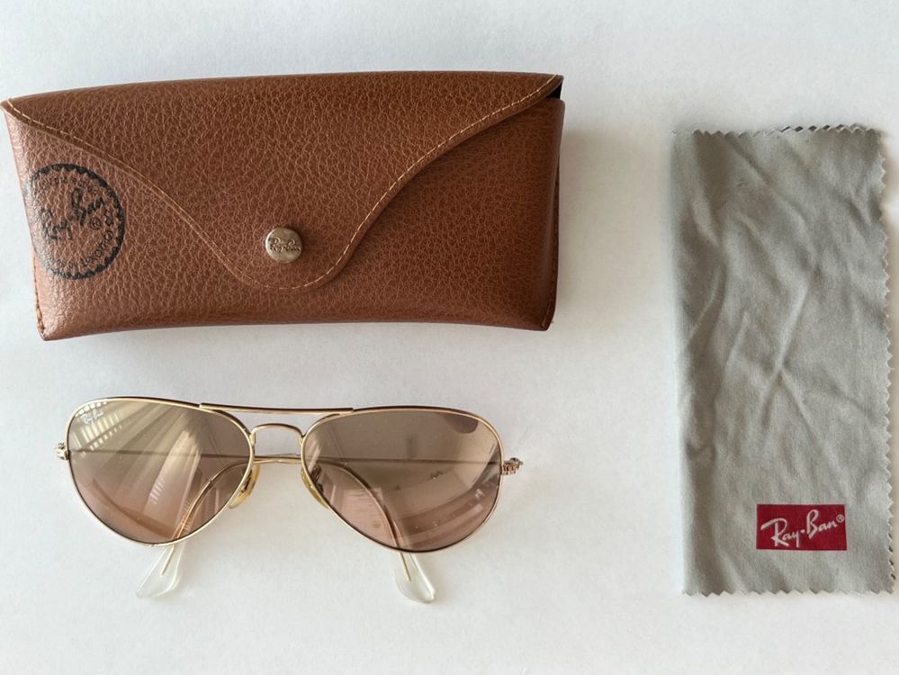 Original Ray Ban Aviator in Gold / Linsen Rosa Farbverlauf (Gebraucht ...