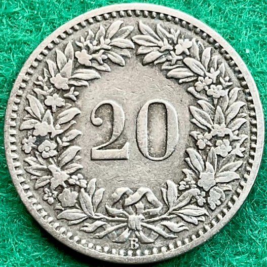 Alle Münzen: Pièce de 20 ct suisse 1901 – Gebraucht aus Plan-les-Ouates von gab_cgf6 1