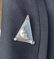 Vintage 925er Silber Mond Pin/Brosche Dreieck Schmuckstück