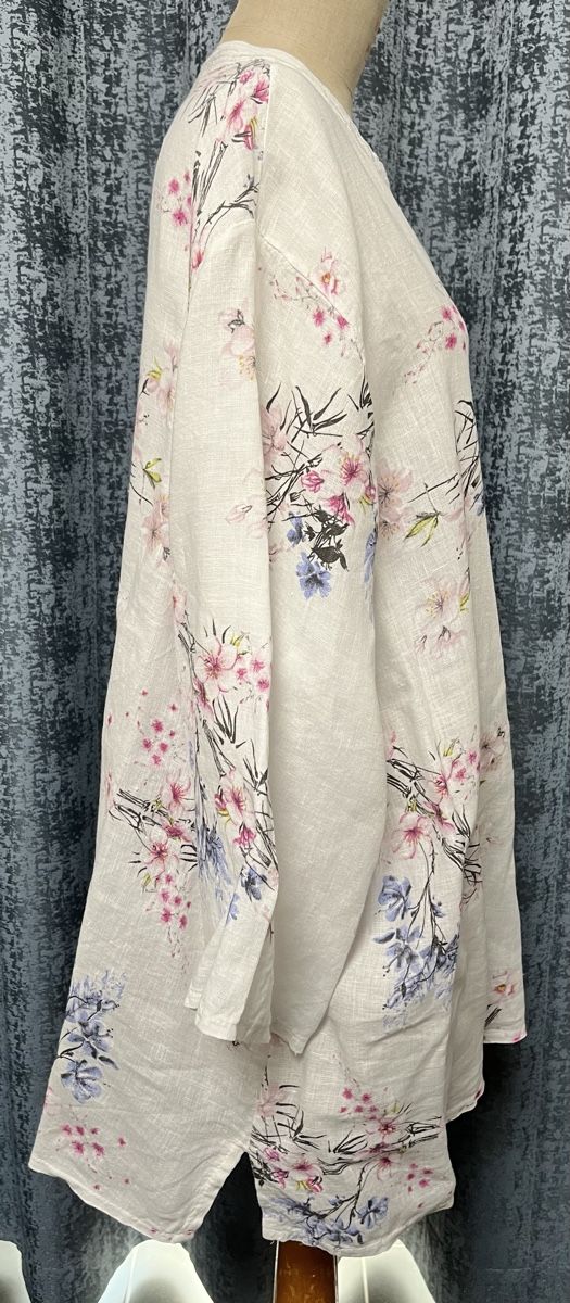 Camicette: Sommerliche Leinenbluse mit Blumenmuster, Grösse 48 – Nuovo (secondo la descrizione) da Eglisau venduto da regulmei 2