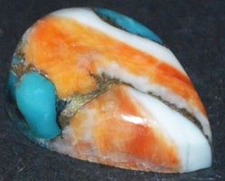 Cabochon L-2688 – Auster Kupfer Türkis Birne ca.14x10 mm