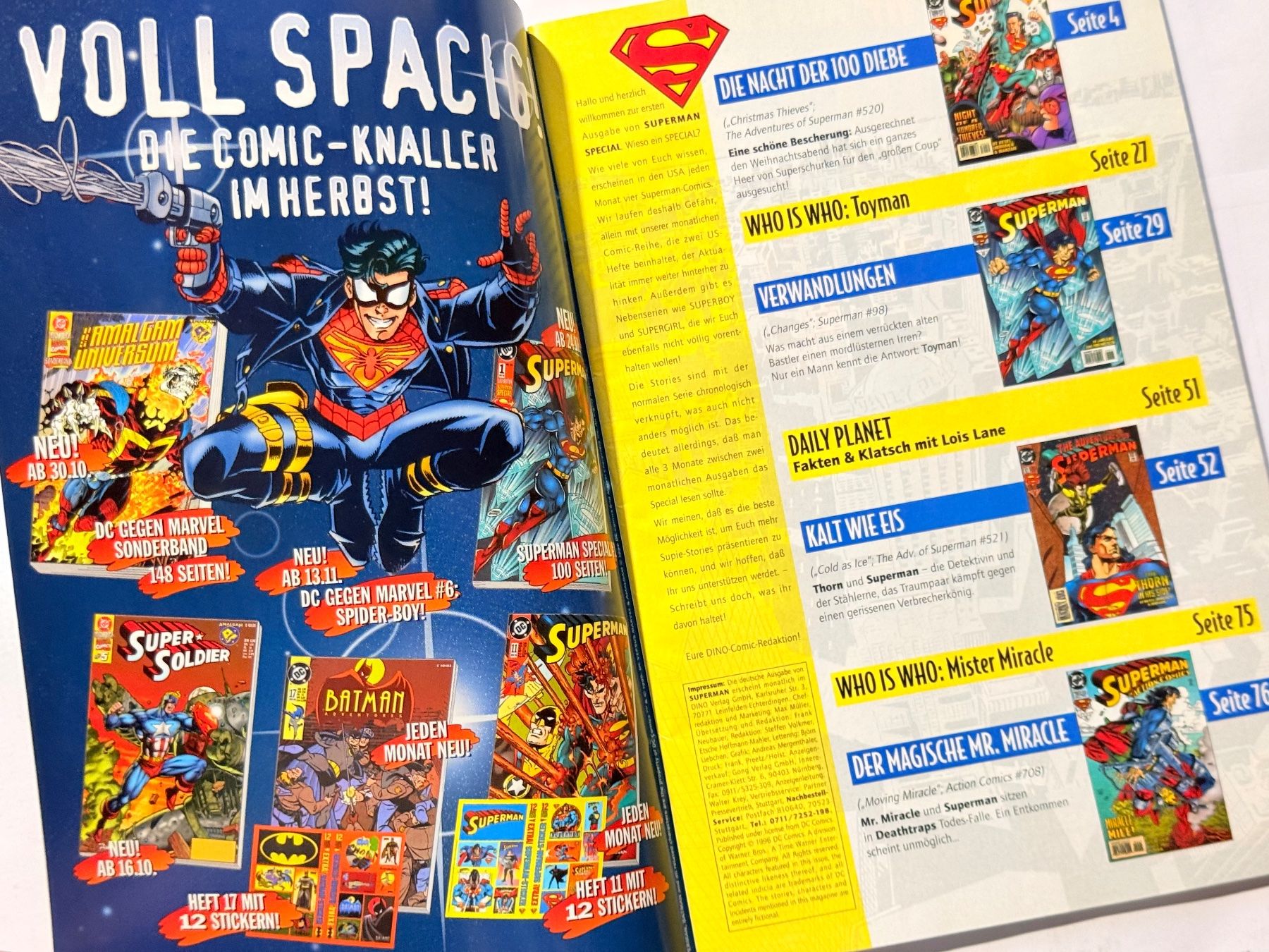Fumetti: Superman Comic Special Nr. 1. / 100 Seiten, 1996 – Usato da Zuerich venduto da SonderArt-Wertgut 2