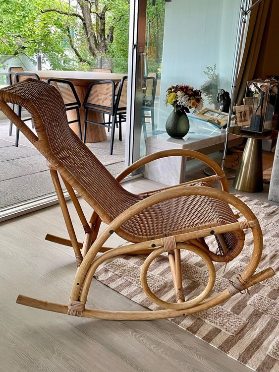 Vintage Rattan Schaukelstuhl Kaufen auf Ricardo