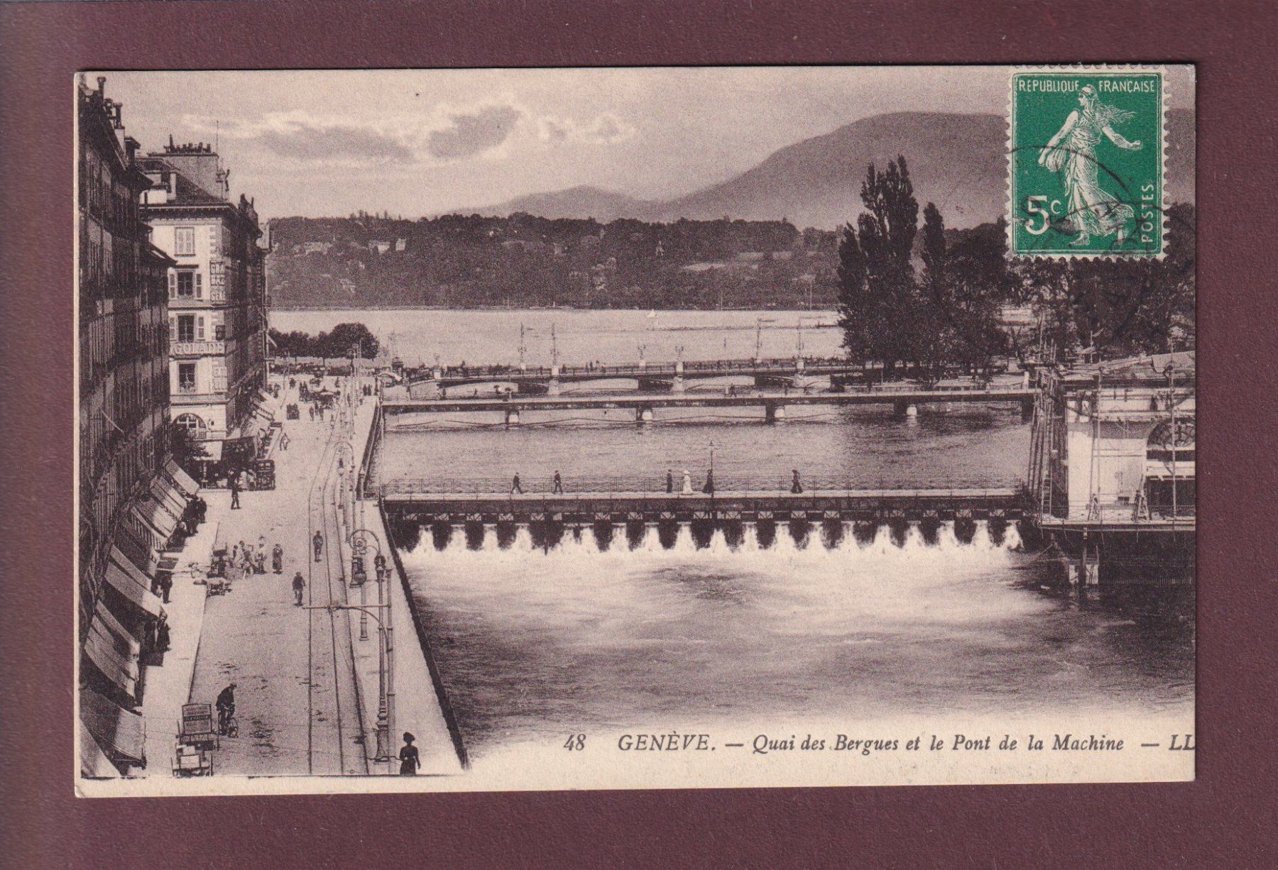 Cartoline postali: GENEVE - Pont de la machine - 1914 – Usato da Pully venduto da nicecards