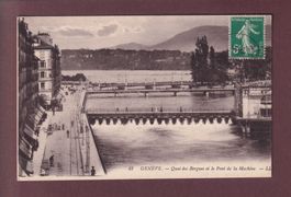 GENEVE - Pont de la machine - 1914