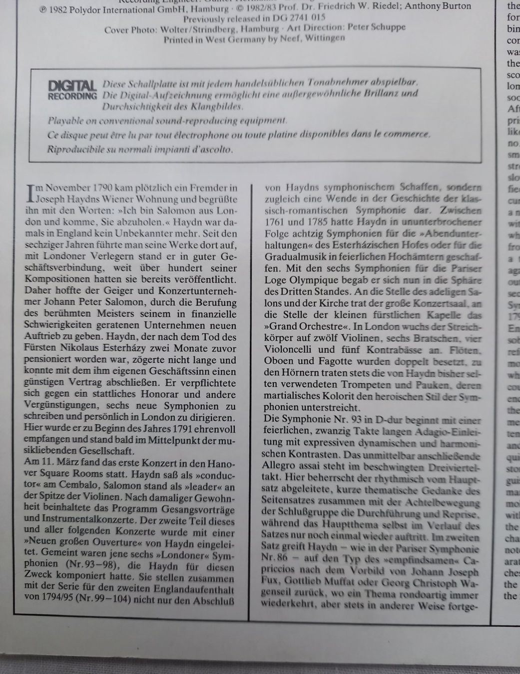 Dischi in vinile: Klassik-LP "HAYDN-SYMPHONIEN" – Nuovo (secondo la descrizione) da Binningen venduto da mar_2jlr 4