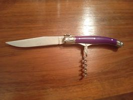 Laguiole Taschenmesser mit Korkenzieher, Lila, Top!