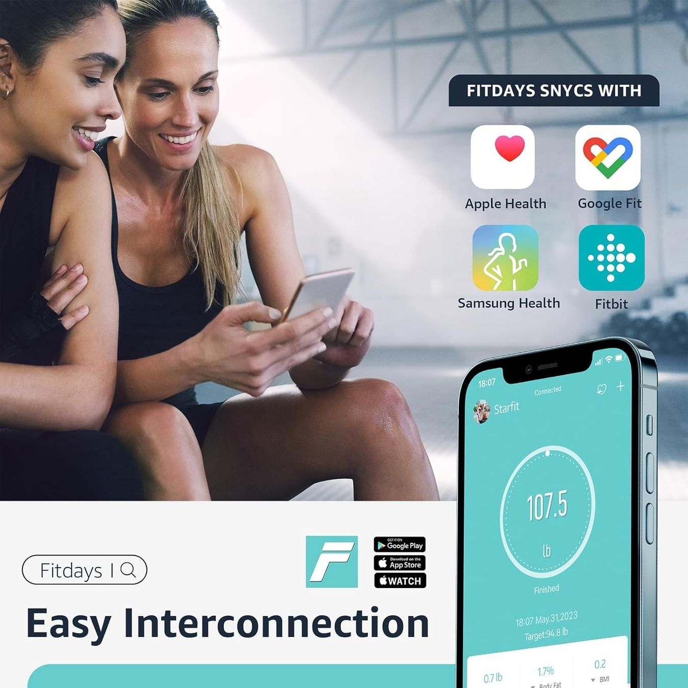Bilance pesapersone: Körperfettwaage Digital 13 Messwerte BMI App Sync bis 180kg – Nuovo e nell'imballaggio originale da Schaffhausen venduto da her_zt65 3