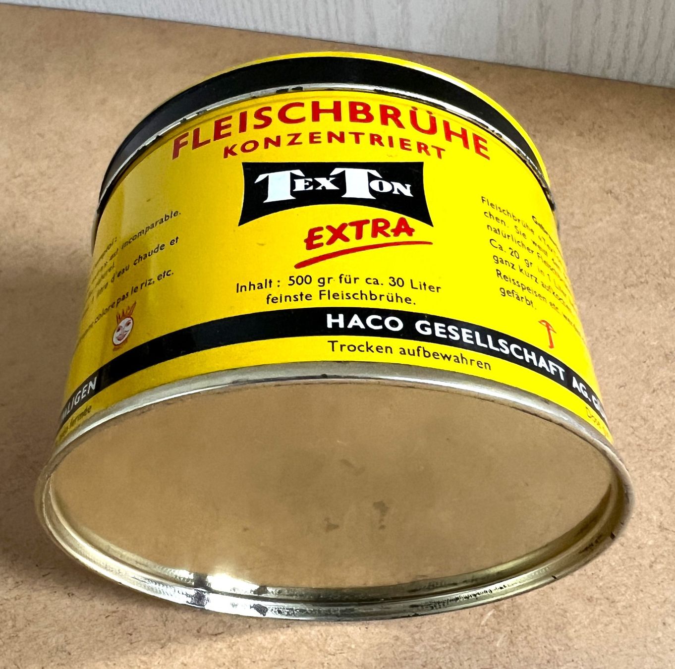Barattoli: Blechdose TEXTON EXTRA FLEISCHBRÜHE KONZENTRIERT HACO AG – Usato da Rothrist venduto da Brandystar 7
