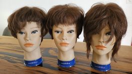3x L'IMAGE Frisierköpfe / Übungsköpfe (100% Echthaar)