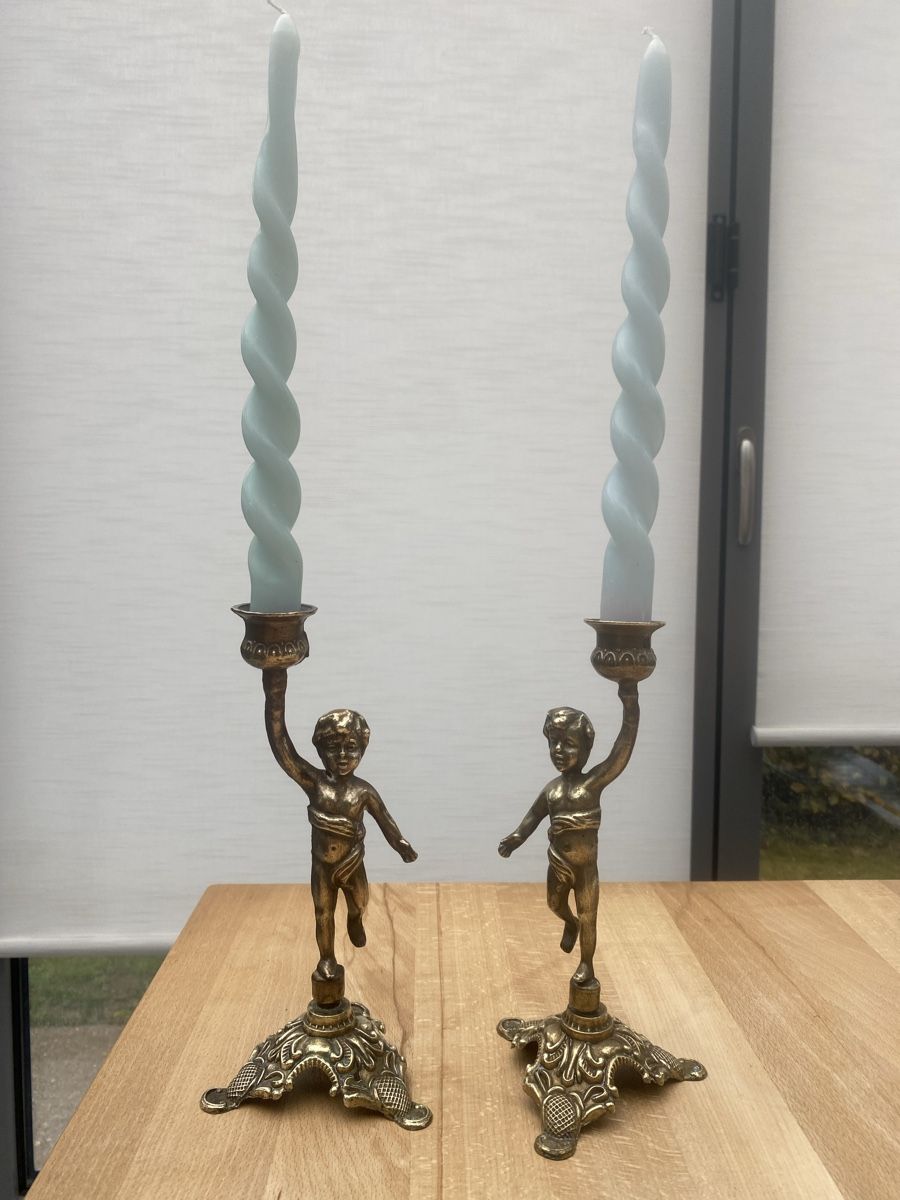 Portacandele: Barock Putto Kerzenständer – Usato da Wiesendangen venduto da argon03 2