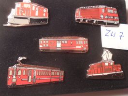 5er Set Schweizer EisenBahnen Pins (ZU7)