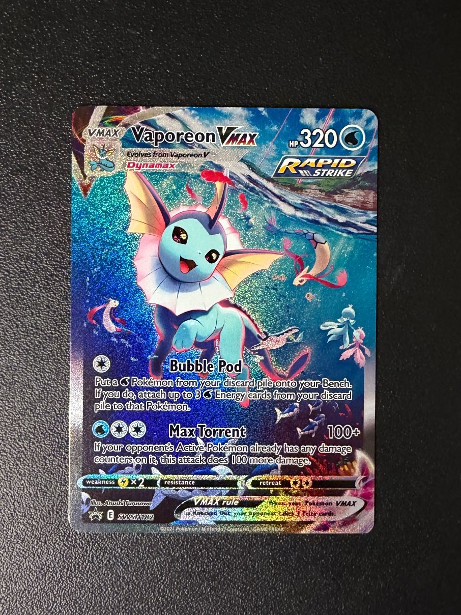 Pokémon Carte collezionabili: Vaporeon VMAX #SWSH182 – Nuovo (secondo la descrizione) da Niedergösgen venduto da SwissPokeCards