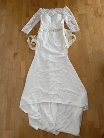Brautkleid weiss Grösse S/M Spitze A-Linie leicht getragen