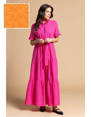 Piu & Piu Sommer KA Kleid lang BW Lochstickerei mango Gr 42